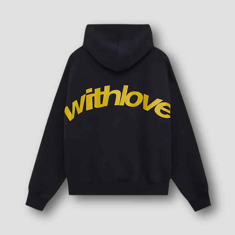 Överdimensionerad pullover Klassisk huvtröja ’withlove’ Grafiskt tryck