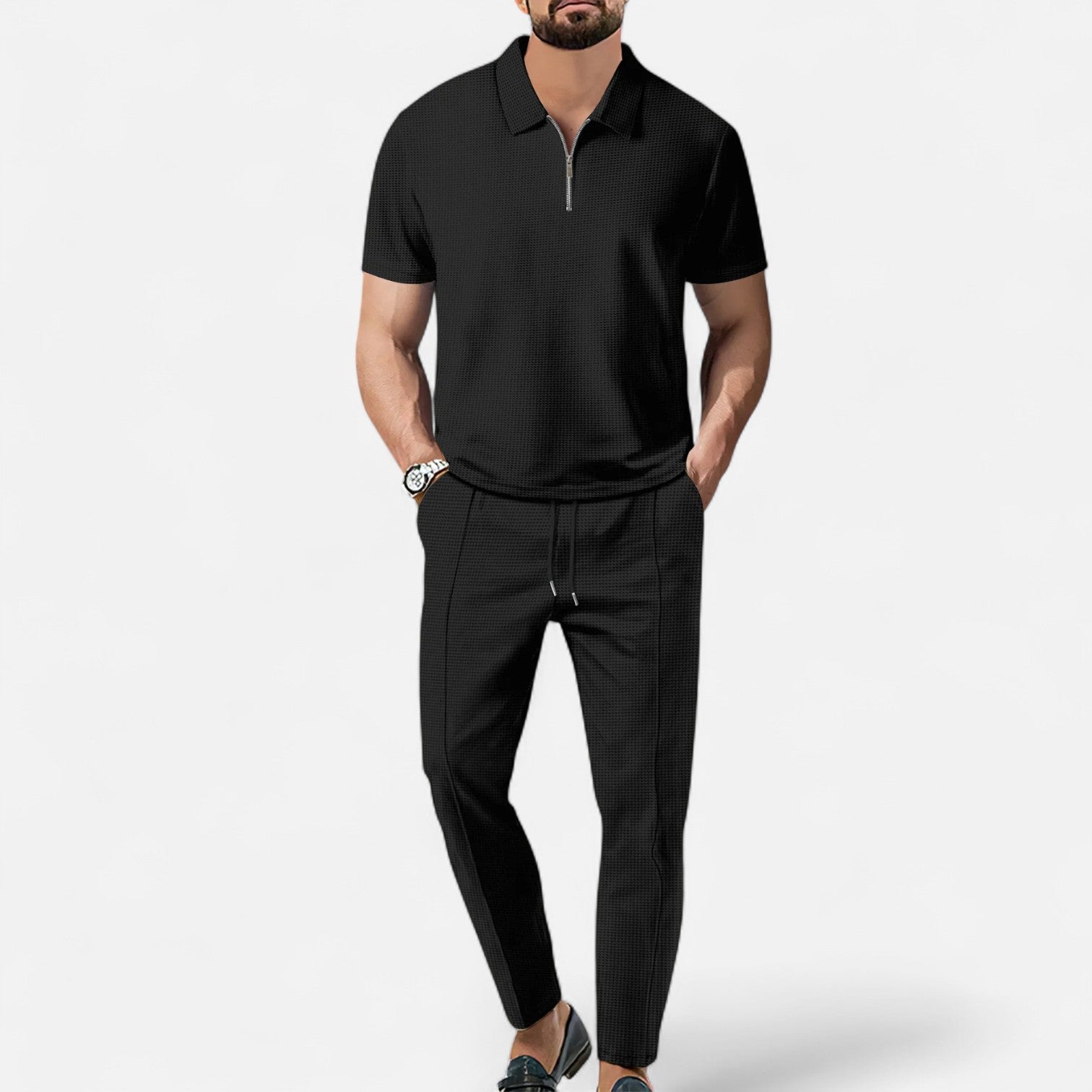 Poloskjorta & Byxor Set Herr – Casual & Elegant Stil