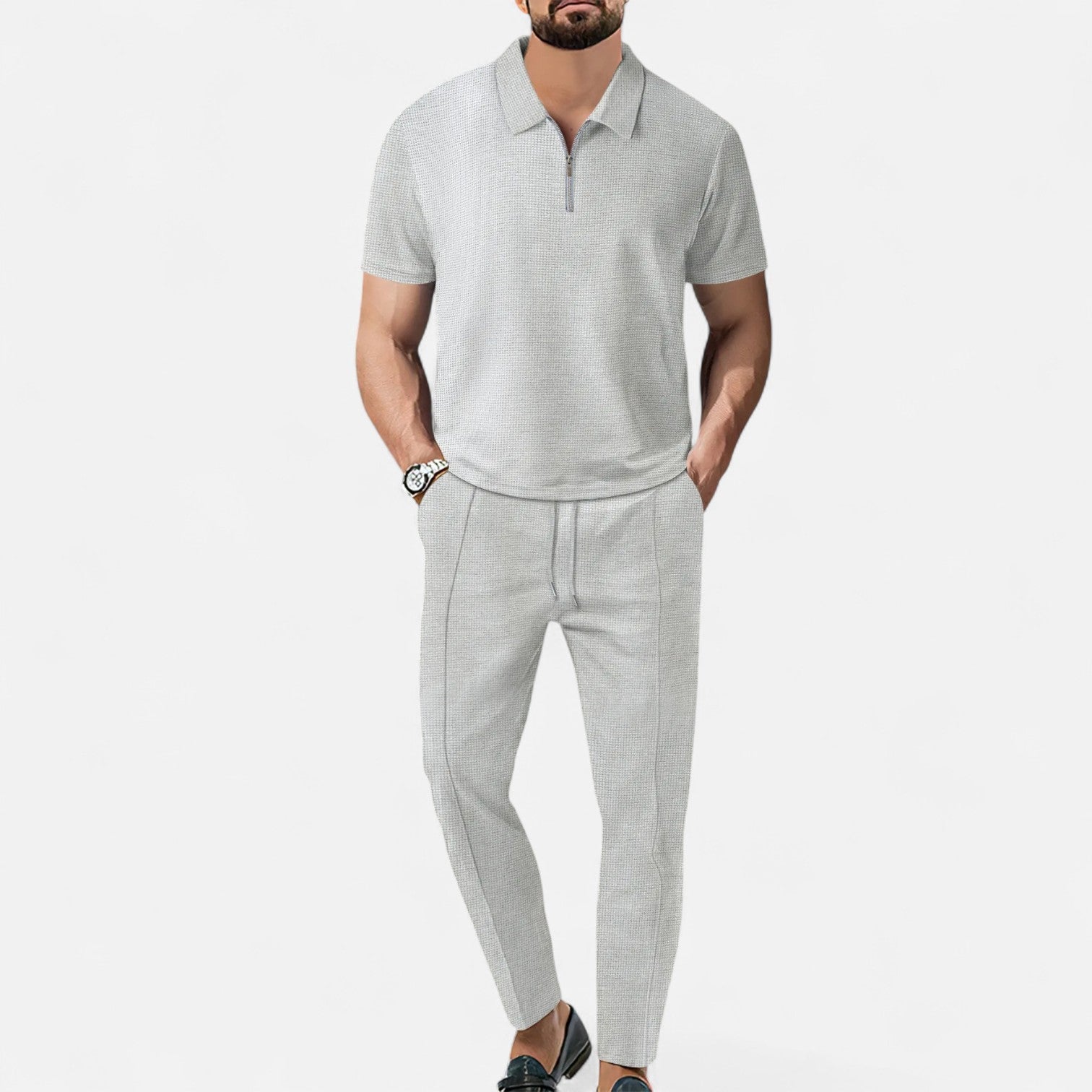 Poloskjorta & Byxor Set Herr – Casual & Elegant Stil