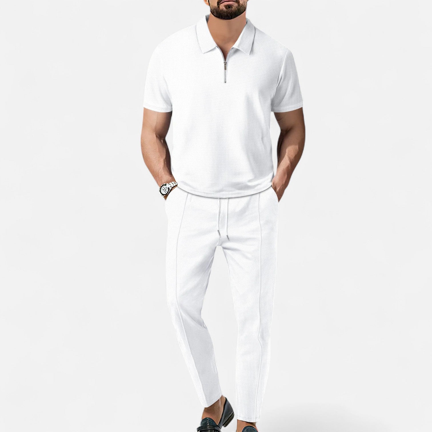 Poloskjorta & Byxor Set Herr – Casual & Elegant Stil