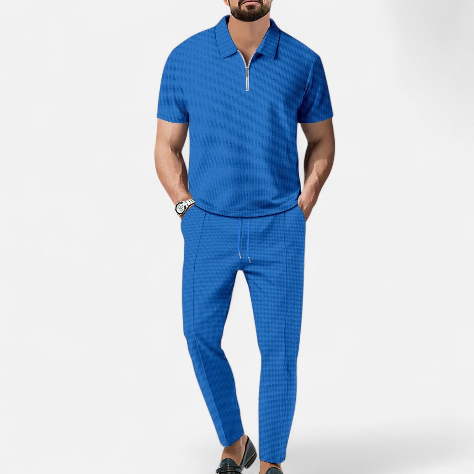 Poloskjorta & Byxor Set Herr – Casual & Elegant Stil