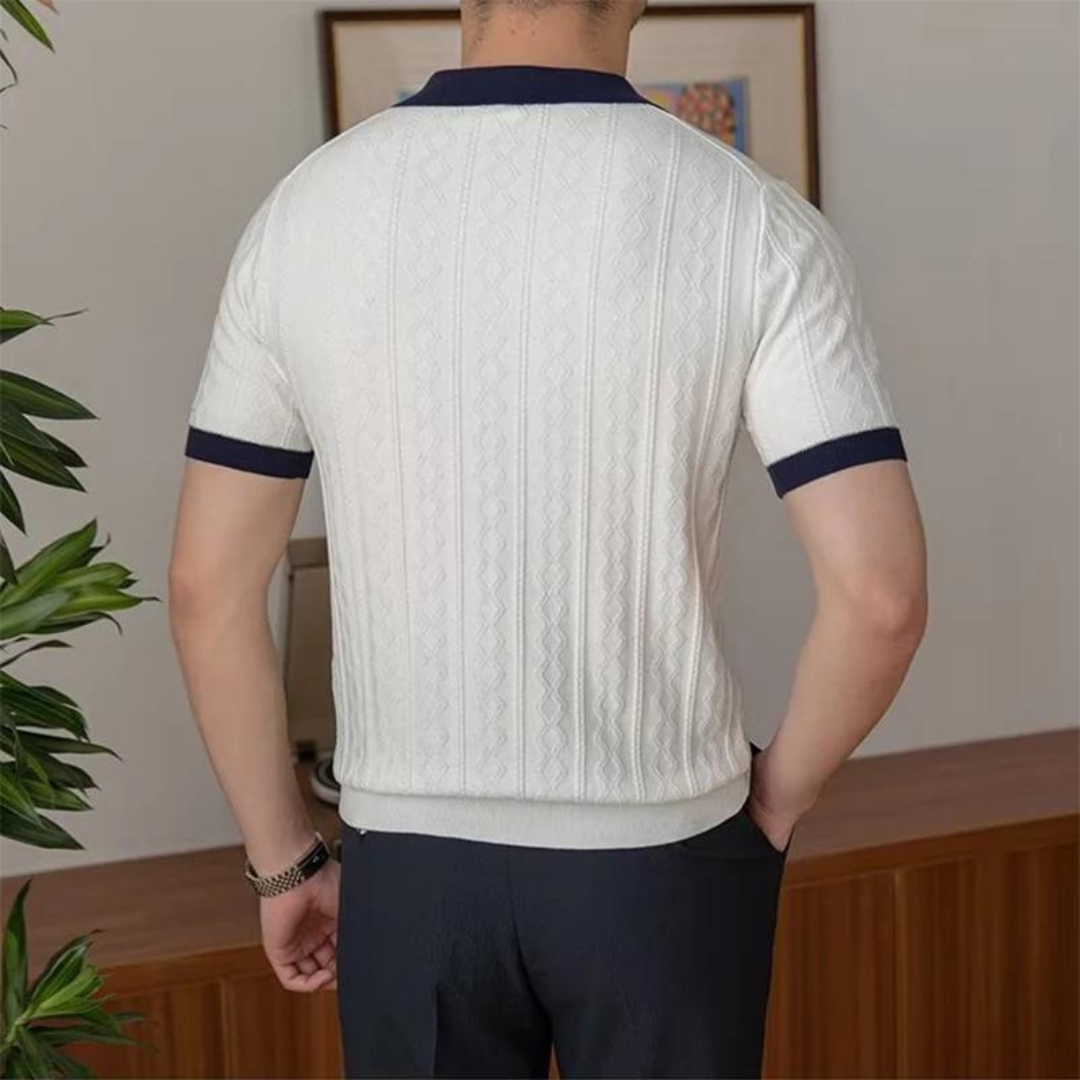 Polotröja Herr V-hals Casual Stilren och Bekväm