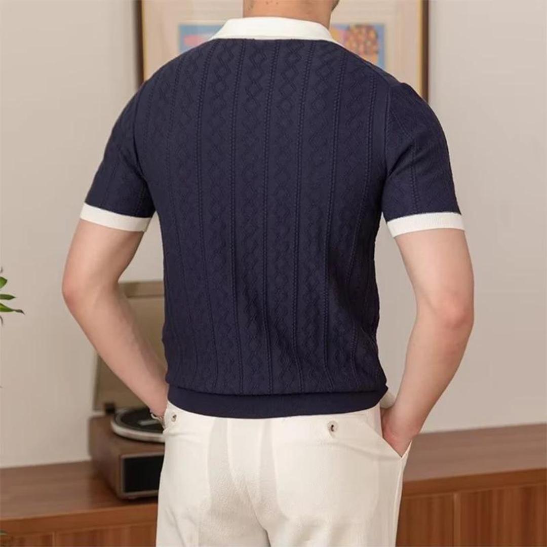 Polotröja Herr V-hals Casual Stilren och Bekväm