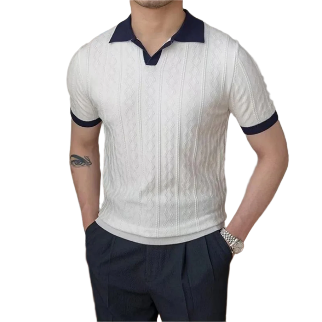 Polotröja Herr V-hals Casual Stilren och Bekväm