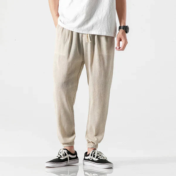 Herr Linnebyxa Vintage Stil 100% Linne-1