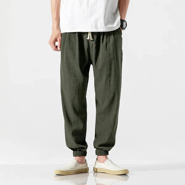 Herr Linnebyxa Vintage Stil 100% Linne-2