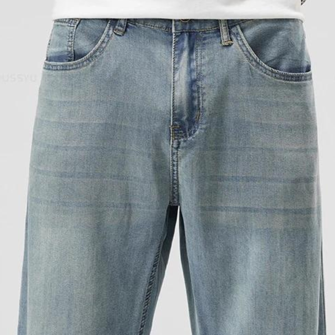 Raka jeansbyxor för män