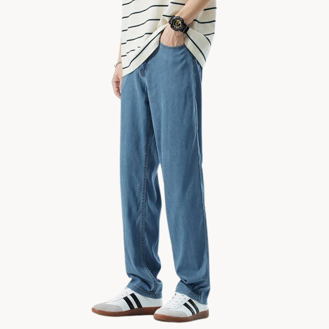 Raka jeansbyxor för män