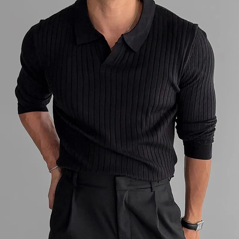 Erik | Ribbstickad Polo