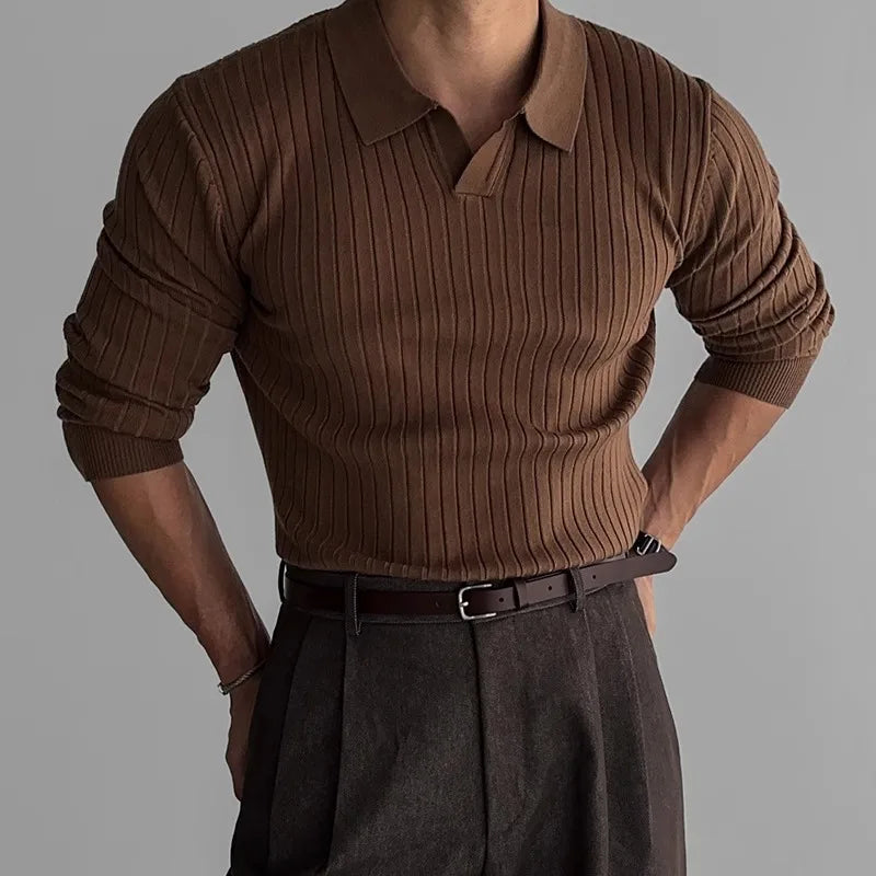 Erik | Ribbstickad Polo