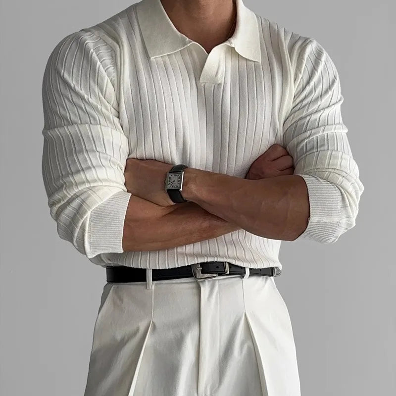 Erik | Ribbstickad Polo