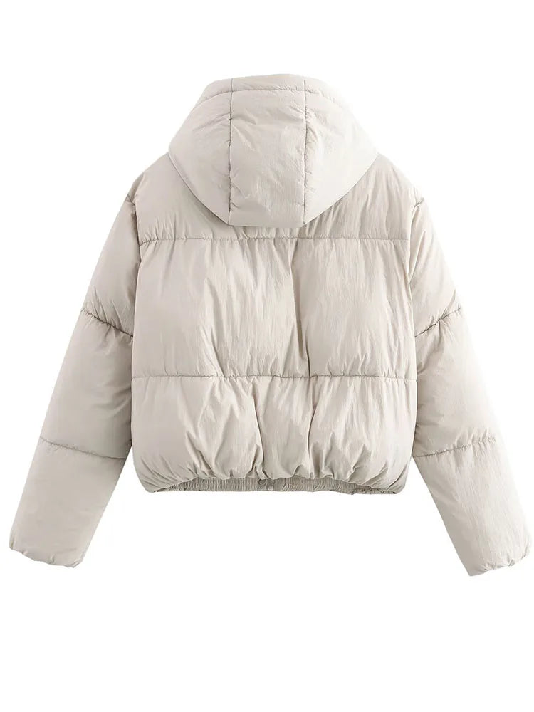 Vinterjacka Dam Quiltrad Pufferjacka med Huva 2