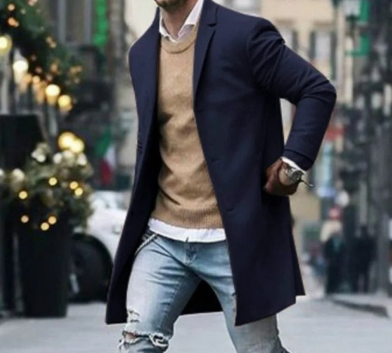David | Slim Fit Ull Vindresistent Herrjacka