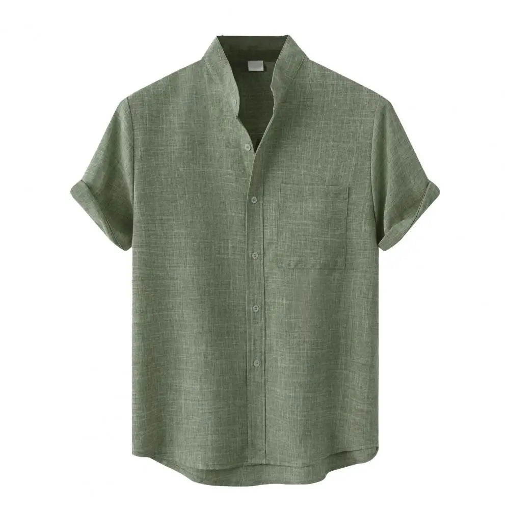 Herr T-shirt i Bomull Polo Med Avslappnad Stil-4