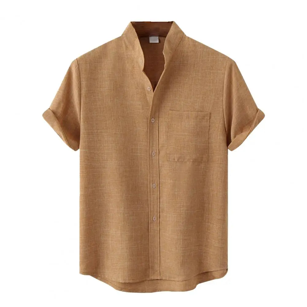 Herr T-shirt i Bomull Polo Med Avslappnad Stil-2