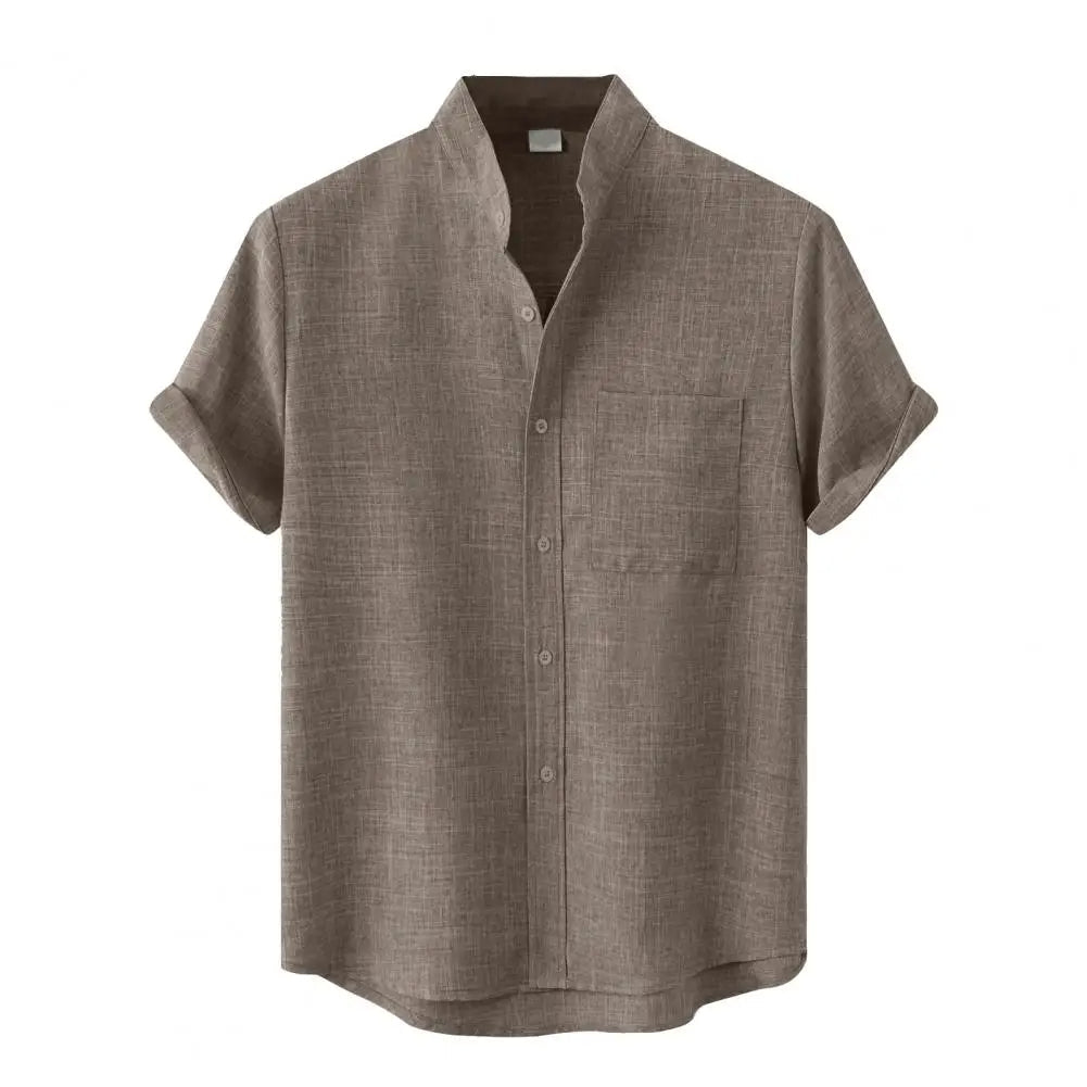 Herr T-shirt i Bomull Polo Med Avslappnad Stil-3