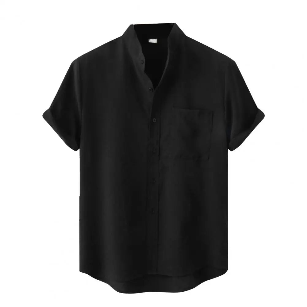 Herr T-shirt i Bomull Polo Med Avslappnad Stil-1