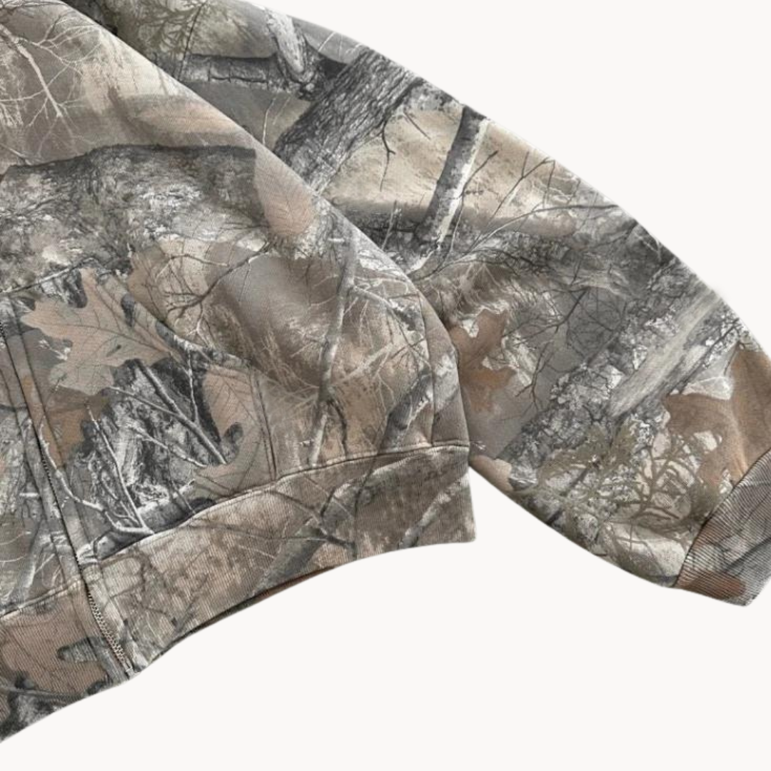 Avslappnad Kamouflage Hoodie