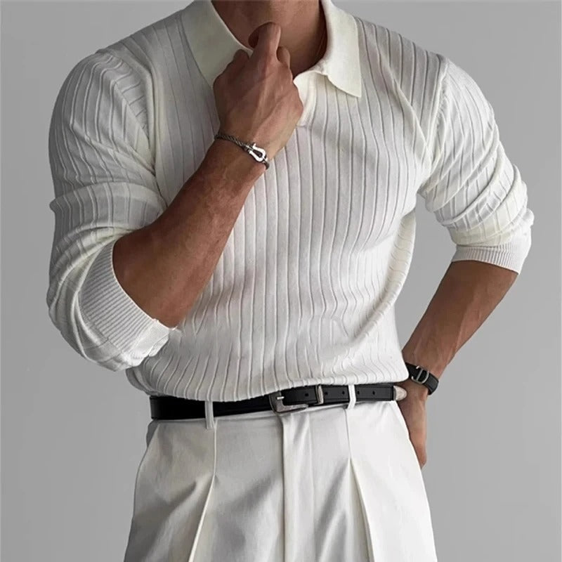 Erik | Ribbstickad Polo