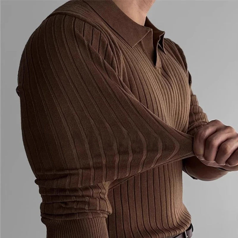 Erik | Ribbstickad Polo