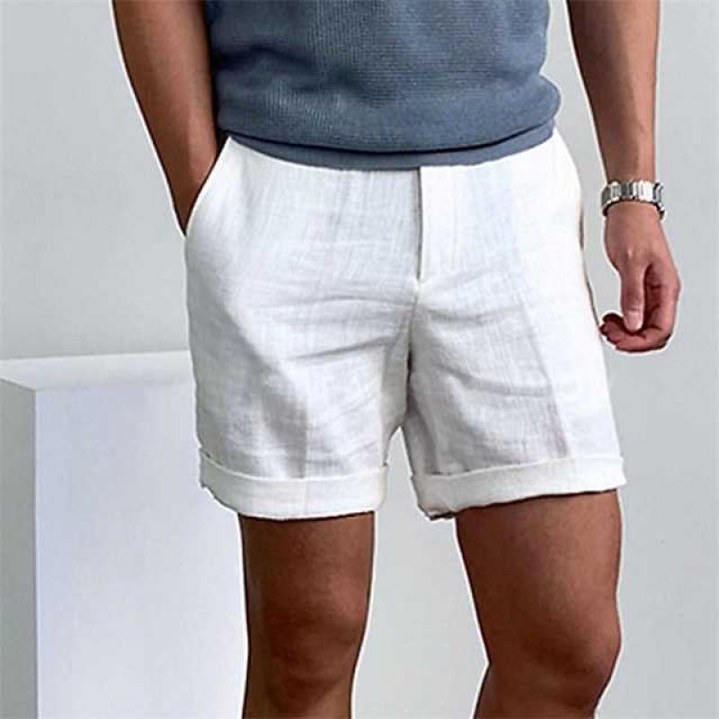 Herr Linne Strandshorts Klassisk Stil-2