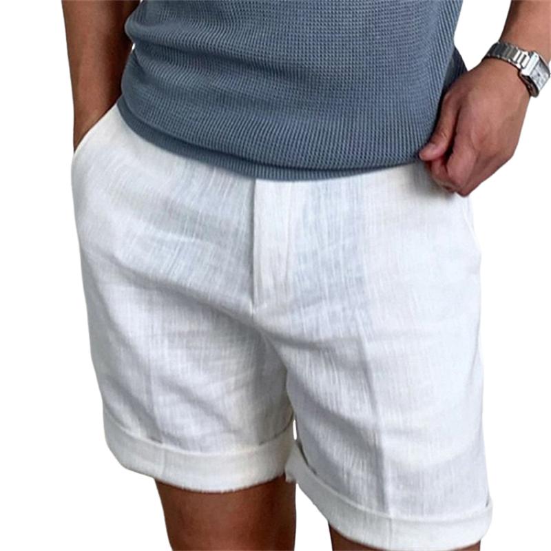 Herr Linne Strandshorts Klassisk Stil-1